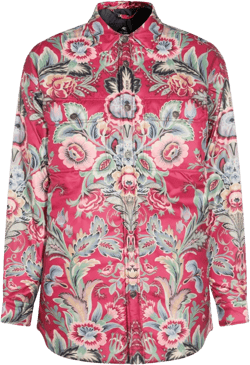 floral-print shirt coat