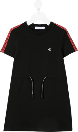 logo-print drawstring short dress