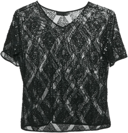 sequin-detailed mesh top