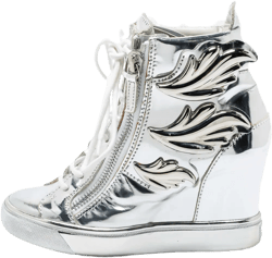 metallic wedge sneakers