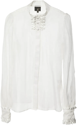 ruffled long-sleeve shirt