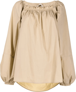 off-shoulder puff-sleeve blouse