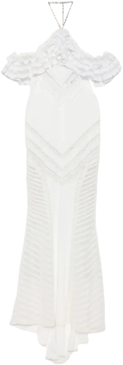 lace-embellished maxi dress