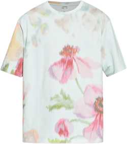 floral-print cotton T-shirt