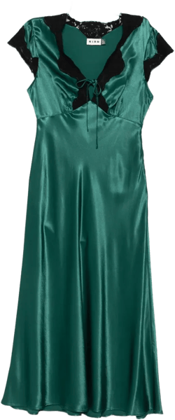 Amari lace-trimmed satin dress