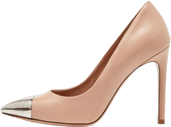 metal toe-cap leather pumps