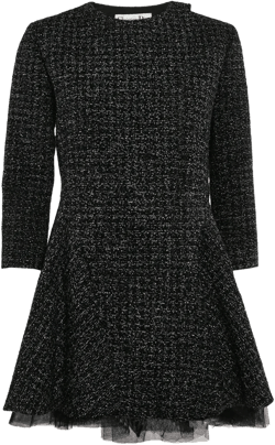long-sleeve tweed dress