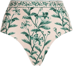 floral-print high-waist bikini bottoms