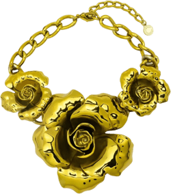 metallic flower necklace