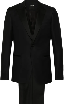 single-breasted wool suit