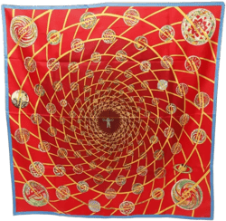 2010s Carres 90 LES FEUX DE L'ESPACE silk scarf 