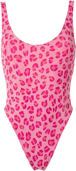 leopard-print open back one piece