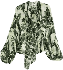 floral-print balloon-sleeve blouse