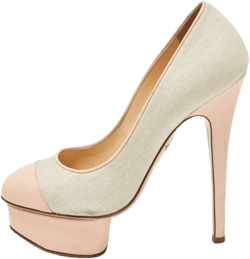 pre-owned 140mm canvas platform pumps