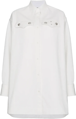Oversized shirt with silver buttons