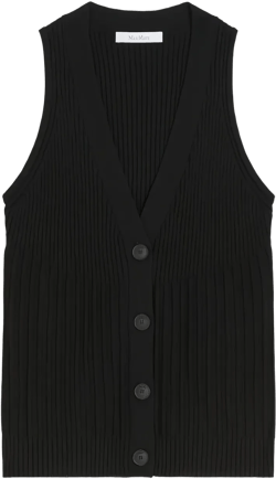 ribbed button-front vest