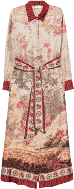 Aloe floral-print belted shirt dress