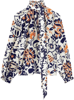 Cerere ruffled high-neck blouse