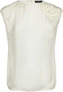 pre-owned floral-appliqué cap-sleeve top