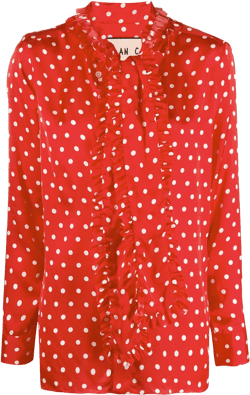 polka dot-print blouse