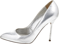 pre-owned 105mm metallic pointed-toe pumps