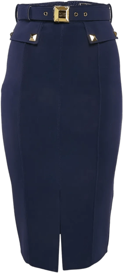 pre-owned belted pencil skirt