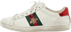 Ace Web-stripe leather sneakers