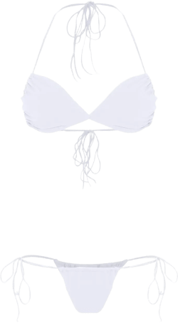 tie-fastening triangle bikini set