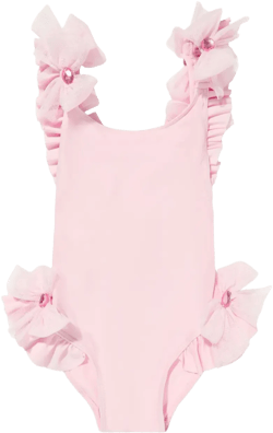 ruffled-bows swimsuit