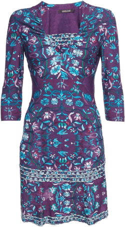 pre-owned floral-print three-quarter sleeve dress