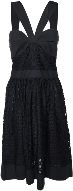 lace-panelled mini dress