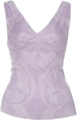 pre-owned V-neck paisley silk top