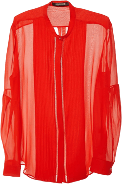 pintuck-detail sheer shirt