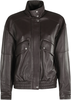 Aria high-neck leather jacket
