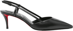 60mm leather heeled pumps