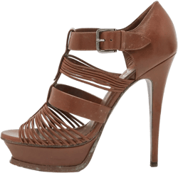 140mm leather heeled sandals
