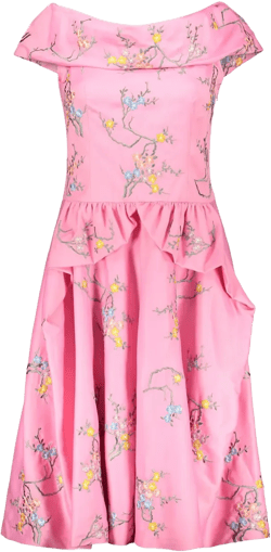 floral-embroidered dress