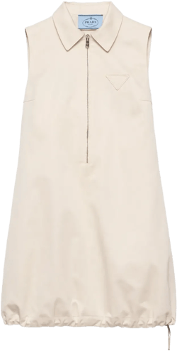 half-zip drawstring-hem mini dress