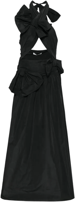 drape bow maxi dress