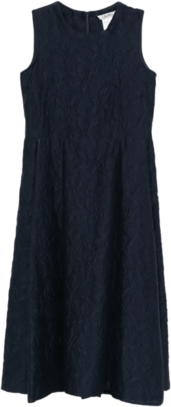 floral-embroidered sleeveless midi dress