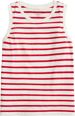 Pima cotton muscle tank top in stripe