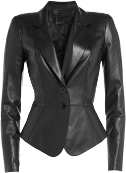 Women&#39;s Black Real Soft Pure Leather Blazer Jacket, Women&#39;s Handmade Black Leather Blazer Coat