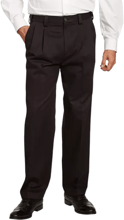 Big & Tall Classic Fit Wrinkle-Free Expandable Waist Pleat Front Pants