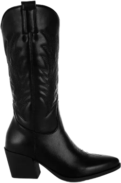 Saguaro Faux Leather Long Cowboy Boots