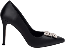 prisca high heel brooch detail pumps