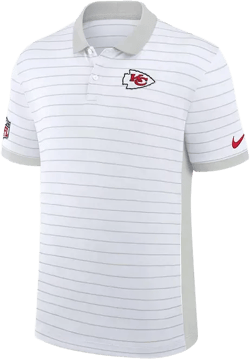 Men's White Kansas City Chiefs Sideline Victory Stripe Performance Polo Shirt