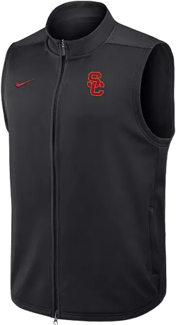 Men's Black USC Trojans Primetime Victory Performance Full-Zip Vest