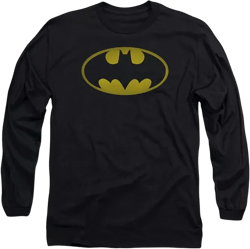 Batman Mens Washed Bat Logo Long Sleeve Adult Tee / T-Shirt