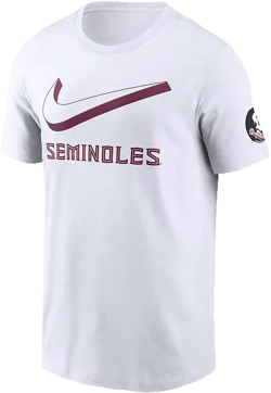 Men's White Florida State Seminoles Primetime 2-Hit Swoosh T-Shirt