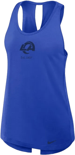 Women's Royal Los Angeles Rams Glory Crisscross Performance Tank Top